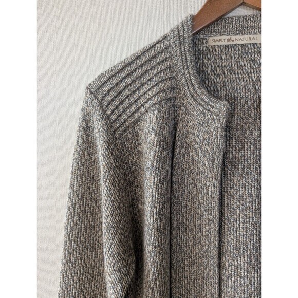 Simply Natural Alpaca Cardigan Size M Open Front Long Sweater Pockets Minimalist - Picture 3 of 12